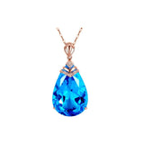 14K Rose Necklace Sapphire Pendant Women's Topaz Pendant Chalcedony Pendant