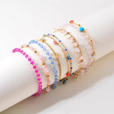 Crystal Bead Heart Bracelet Stainless Steel