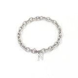 Classic Initial Letter Bracelet Stainless Steel O-Chain Bracelet