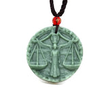 Jade Zodiac Pendant Green Necklace Gemstone Amulets Jewelry Stone Natural