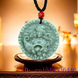 Jade Zodiac Pendant Green Necklace Gemstone Amulets Jewelry Stone Natural