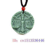 Jade Zodiac Pendant Green Necklace Gemstone Amulets Jewelry Stone Natural