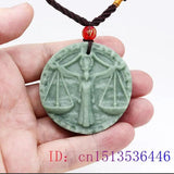 Jade Zodiac Pendant Green Necklace Gemstone Amulets Jewelry Stone Natural