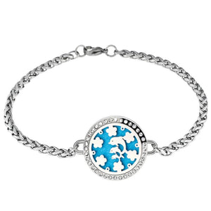 30mm Crystal Aromatherapy Diffuser Locket Bracelet 10 Pads