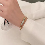 Cuff Bangle Copper with Cubic Zircon Stone