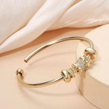 Cuff Bangle Copper with Cubic Zircon Stone