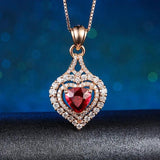 Natural Ruby 14K Rose Necklace Pendant Jewelry