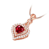 Natural Ruby 14K Rose Necklace Pendant Jewelry