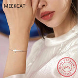 925 Sterling Silver Cross Bracelet for Women Men Birthday Gift