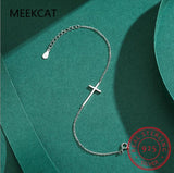925 Sterling Silver Cross Bracelet for Women Men Birthday Gift