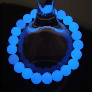 Green Luminous Stone Glowing Dark Buddhist Prayer Bracelet