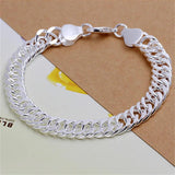 925 Silver Square Buckle 10MM Chain Bracelet Charm Party Gift
