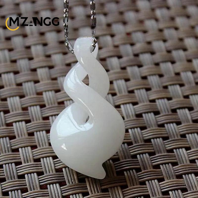 Hand-carved Green Jade Pendant Wealth Necklace Men Women Jade Amulet