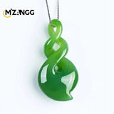 Hand-carved Green Jade Pendant Wealth Necklace Men Women Jade Amulet