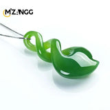Hand-carved Green Jade Pendant Wealth Necklace Men Women Jade Amulet