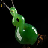 Hand-carved Green Jade Pendant Wealth Necklace Men Women Jade Amulet