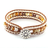 Energy Beaded Jewelry Crystal Glass and Stone Wrap Bracelets