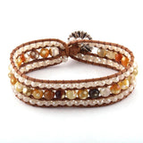 Energy Beaded Jewelry Crystal Glass and Stone Wrap Bracelets