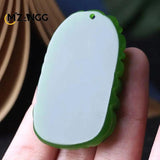 Hand-carved Natural Hetian Jade Dragon Pendant Necklace
