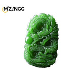 Hand-carved Natural Hetian Jade Dragon Pendant Necklace