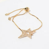 KC Gold Cubic Zirconia Safety Pin Charm Bracelet