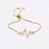 KC Gold Cubic Zirconia Safety Pin Charm Bracelet