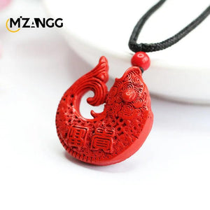 Cinnabar Koi Pendant Red Sand Fish Necklace
