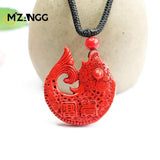 Cinnabar Koi Pendant Red Sand Fish Necklace