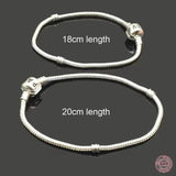 925 Silver Bracelet Bucket Buckle Charm Beaded DIY Gift