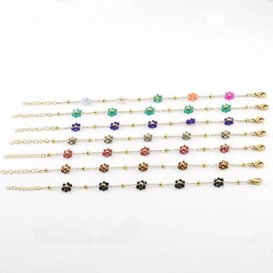 Handwoven Crystal Flower Stainless Steel Bracelet for Women