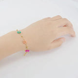 Handwoven Crystal Flower Stainless Steel Bracelet for Women