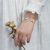 Baroque Pearl Bracelets for Women - 3 Rows Transparent Fishing Line Chain