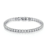 4mm CZ Tennis Bracelet Silver Chain Iced Out Women Men Jewelry