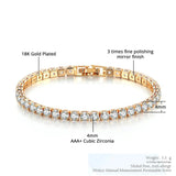 4mm CZ Tennis Bracelet Silver Chain Iced Out Women Men Jewelry