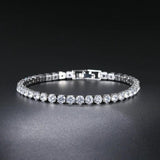 4mm CZ Tennis Bracelet Silver Chain Iced Out Women Men Jewelry