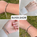 4mm CZ Tennis Bracelet Silver Chain Iced Out Women Men Jewelry