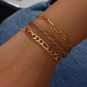 Stainless Steel Rope Chain Bracelet Set