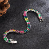 925 Silver Bracelet Crystal Hand Women Charm Wedding Jewelry