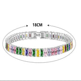 925 Silver Bracelet Crystal Hand Women Charm Wedding Jewelry