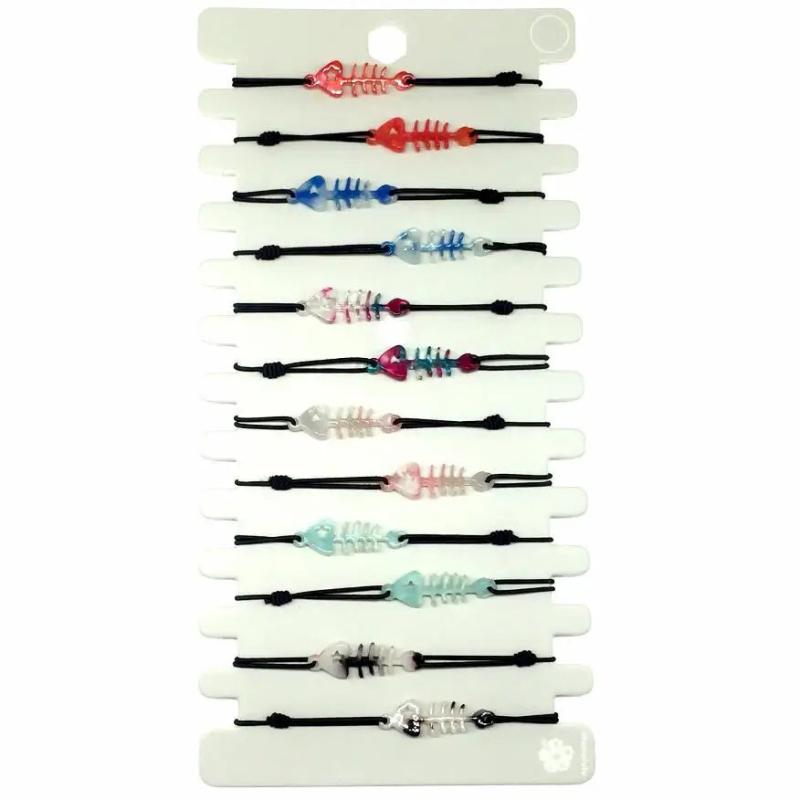 12PCS Acrylic Turtle/Fish Charms Bracelets Yoga Adjustable for Women