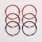 Chinese Style Hetian Jade Red-rope Bracelet for Women Hand-woven