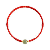 Chinese Style Hetian Jade Red-rope Bracelet for Women Hand-woven