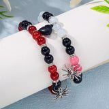 Halloween Magnetic Beaded Bracelet Couple Spider Charm Gift