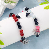 Halloween Magnetic Beaded Bracelet Couple Spider Charm Gift