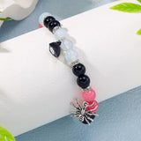 Halloween Magnetic Beaded Bracelet Couple Spider Charm Gift