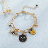 Halloween Magnetic Beaded Bracelet Couple Spider Charm Gift