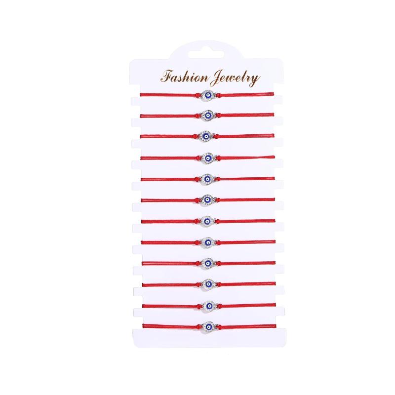 12 Pcs Evil Eye String Bracelets Red Rope Cord Thread Protection Lucky Amulet