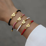 Heart Letter Bracelet Colorful Adjustable Initial Rope Charm Bracelet