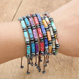 Natural Stone Chakra Bracelet Hematite Health Wrap Bracelet