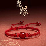 Chinese Style Lucky Agate Bracelets with Red String
